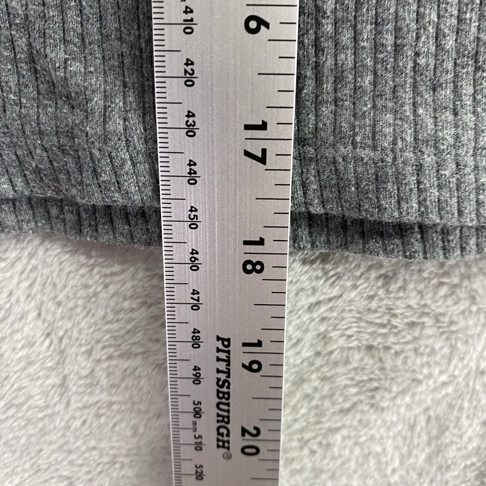 Express One Eleven Women S Gray Ribbed Boatneck Crop Top 3/4 Sleeve - Picture 6 of 7